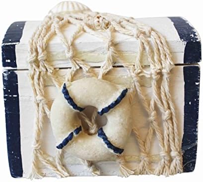 homeshop3000 Mini Chest Wooden Box - 5x6x7cm Nautical Theme Jewelry Storage