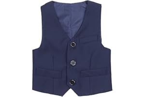 Freebily Gilet Bambino Elegante Blu e Nero Cotone Blazer Cerimonia Abito Elegante da Sposa Matrimonio Smoking Bimbo Maschio Gentleman Cappotto Invernale Autunno