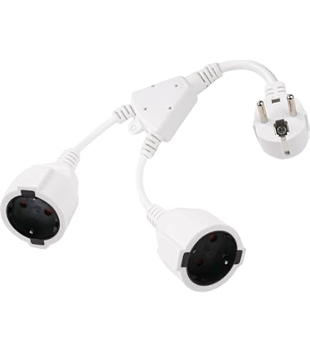 Sporgo Verlengkabel Met 2 Schuko-stopcontacten – 1,5 Meter, 16A/3680W, Kinderveilig, IP20, Zwart – Ideaal Voor Thuis En Op Kantoor