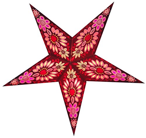 Weihnachtsstern / Papierstern Lampenschirme mit funkelnden dekorativen Designs in Handarbeit SPICA - Braun