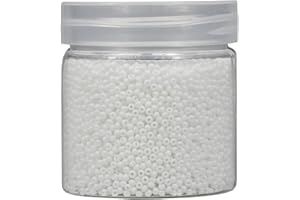 Bala&Fillic 2mm Perles de Rocaille 10000pcs/110 Grammes dans une Boîte 12/0 Petites Blanche Couleur Perles de Rocaille pour la Fabrication de Bijoux (Blanche)