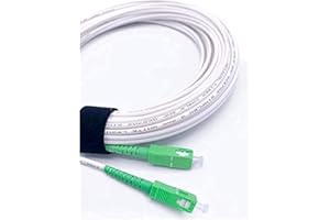 Elfcam® - 7m Câble/Rallonge Fibre Optique (Orange SFR Bouygues) - Jarretière Simplex Monomode SC-APC à SC-APC - Blindage et Connecteur Renforcée - Perte Très Fiable - Blanc, 7M