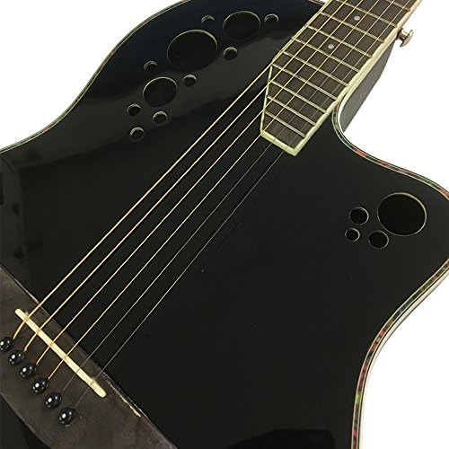 Coban Electro Gloss Black Plain (no leaves) 4eq Acoustic Premier Roundback Guitar (Gloss Black Plain)