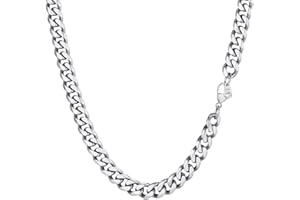 PROSTEEL Męski, solidny kubański łańcuch, 3/6/9/12 mm, długość: 35 cm,45 cm, 50 cm, 56 cm, 66 cm, 76 cm, pozłacany/stal nierdzewna 316L / czarny (pudełko wysyłkowe) e Stal nierdzewna, colore: 9 mm - stal nierdzewna, cod. PSN4425G-9-18-EU