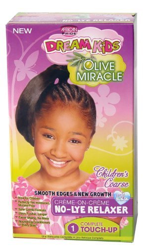 African Pride Kit Défrisant Retouche Super Olive Miracle pour Enfants, Lot de 2