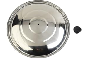 ZiStarlilife Dimensions du couvercle : 32 cm, 34 cm, 36 cm, 38 cm, 40 cm culinaire, en acier inoxydable pour poêles plates, poêles, wok (36 cm)