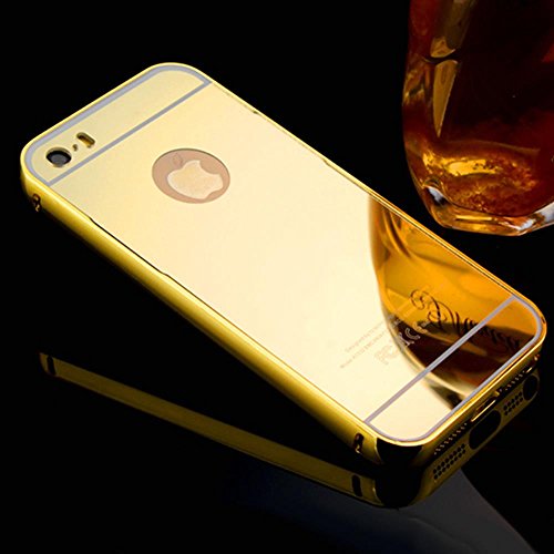 iPhone SE Case, iPhone 5S Case, TabPow [Electroplating Series] Luxury Slim Hard Back Case Cover Bumper [Mirror Case] For iPhone 5/5S, Champagne Gold