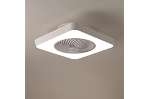 MILLE LUCCIOLE Ventilatore da Soffitto con Luce,Ventilatori Soffitto con Telecomando Moderna,58W LED Ventilatore Vortice Lampada Dimmerabile regola la velocità del vento,Invisibile e Silenzioso(Bianco)