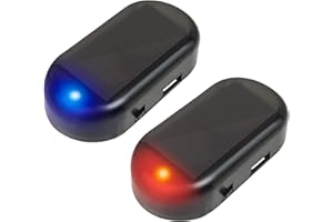 SRLWMYI 2 Stück Alarmanlage Auto, Solar Power Dummy Alarm LED Diebstahl Blinken, Alarmanlage Diebstahlsicherung, für Auto Sicherheitssystem, Dummy Anti-diebstahl Blinklampe(Rot und Blau)
