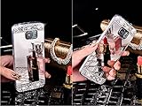 FESELE Spiegel Silikon Schutzhülle für [Samsung Galaxy S7] Überzug Silber Luxus Bling Kristall Strass Diamant Glänzend Glitzer Weiche TPU Silikon Handyhülle Plating Case Tasche Cover für Samsung Galaxy S7 + Blau Eingabestift Stylus Touch Pen-Spiegel mit Strass,Silber - 2