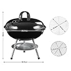 SONGMICS Holzkohlegrill mit Deckel, emaillierter Kugelgrill klein Ø 34,5 cm für Garten, Party, Camping – Bild 4
