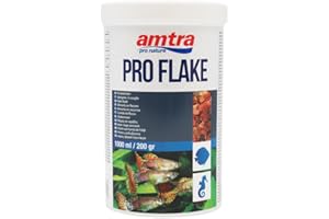Amtra Pro Flake 1000 ml - Mangime di base completo in scaglie per pesci d’acquario d’acqua dolce e marina