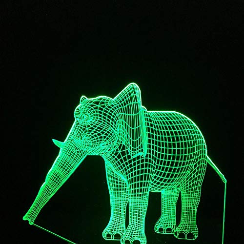 Preisvergleich Produktbild 3D Nachtlicht Kleine Tischlampe Des Bunten Led-Nachtlichts Der Elefantenausgangsdekorationlampe Bunte Farbe