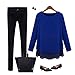 MLG143 Autumn The New Long-sleeved T-shirt Women Loose Shirt (M, BLUE)