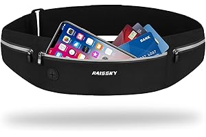 HAISSKY Laufgürtel für Handy,Hüfttaschen Sportgürtel Lauftasche, Lauftasche Running Belt wasserdichte Super dünn für Joggen, Fitness, Radfahren und Reisen bis zu 6,8"