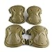 Produktbild owikar Military Tactical Knie & Ellbogenschützer Set 4 in 1 stoßresistent Jagd Paintball Shooting Schutz Camouflage Knieschoner Unterstützung für Outdoor CS und extreme sports, khaki