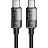 Mcdodo Ca-2840 Type-C To Type-C 100W Led Işikli Power Off Hızlı Data Şarj Kablosu 1.2M, Siyah