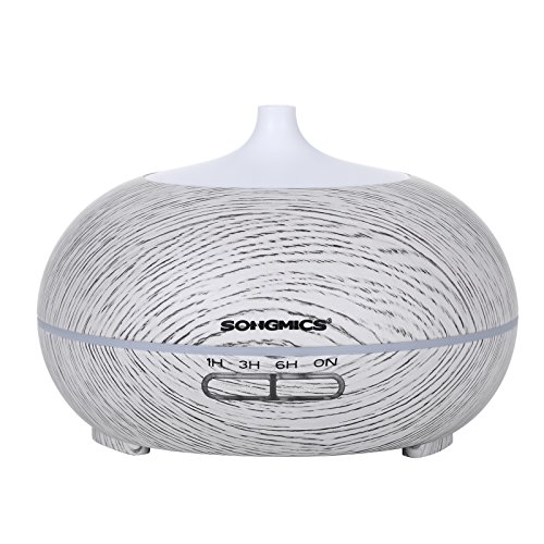 Songmics Aroma Diffuser Luftbefeuchter Aromatherapie Duftlampe Ultraschall 300 ml mit LED 7 Farben Abschaltautomatik Farbewechsel leiser Betrieb für Yoga Spa Salon Schlafzimmer Wohnzimmer Babies Kinderzimmer Büro etc. FAD03X