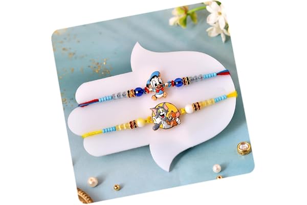 CraftVatika Set of 2 Rakhi for Kids Brother, Rakhi Set for Brother Boys Girls Baby Kids, Cartoon Designer rakhis for Children