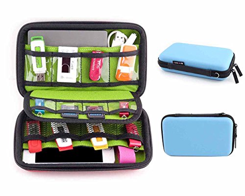 Preisvergleich Produktbild Pawaca Reise Elektronik Kabeltasche Elektronikzubehör Veranstalter - Universal Multifunktion Tragbar Stoßfest Wasserdicht Organisator Tasche für Kabel, USB-Flash-Laufwerk, Externe Festplatte, Speicherkarte, Kopfhörer und Mehr