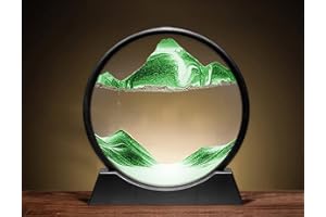 YAIHE - Oggetto decorativo con sabbia in movimento, rilassante, decorazione da scrivania, colore: blu oceano (7 Pollice, Verde)