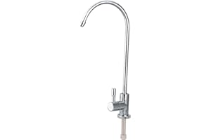 BIITFUU Grifo de fregadero de cocina de 1/4 '' Grifo de agua giratorio de 360 la licenciatura Grifo de agua de cromo Grifo de ósmosis inversa de cromo RO