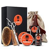 【Fácil de transportar】: El kit de aseo de barba está empacado en una caja de regalo y proporciona una bolsa de almacenamiento, puede llevarlo a cualquier parte sin importar viajes o negocios. Si no está satisfecho con el kit de barba, le prometemos 30 días sin ningún tipo de reembolso o reenvío uno nuevo.