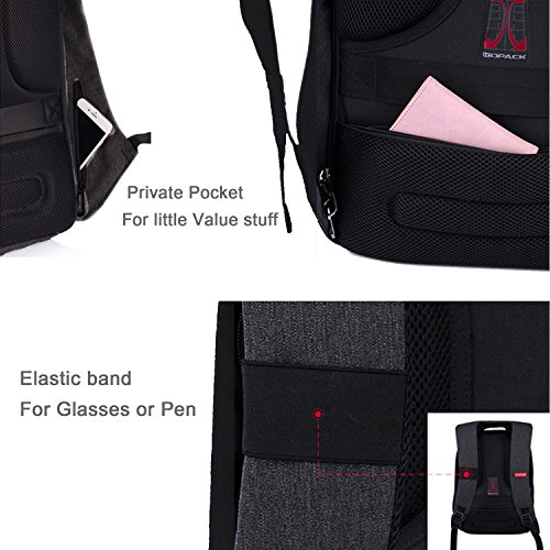 Kopack Anti-Diebstahl Laptop Rucksack 14 1 15 4 Zoll Sto  fest Reisetasche Leichtes Wandern ScanSmart TSA freundlich Wasserbest  ndig