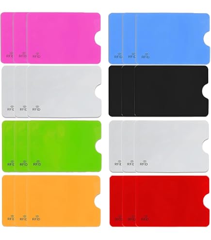 Proteggi Le Tue Carte! 8 Custodie RFID Weer-Top – Blocca Il Furto Di Identità. Multicolore
