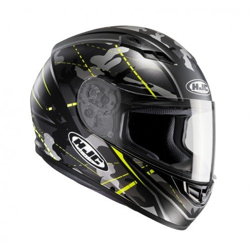 HJC 101674L Casco Moto, Nero/Giallo Fluo, L