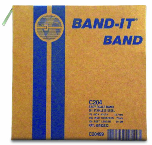 band-it c20499 201 Stainless Steel Bright annealed Finish Band, 1/2 Width X 0.030 Thick, 100 Feet Roll by band-it