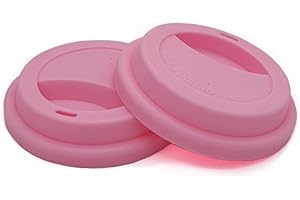 NANTUN Coperchio in silicone a prova di fuoriuscita, coperchi riutilizzabili per tazze da caffè, coperchi per tazze da caffè, 2 pezzi, rosa