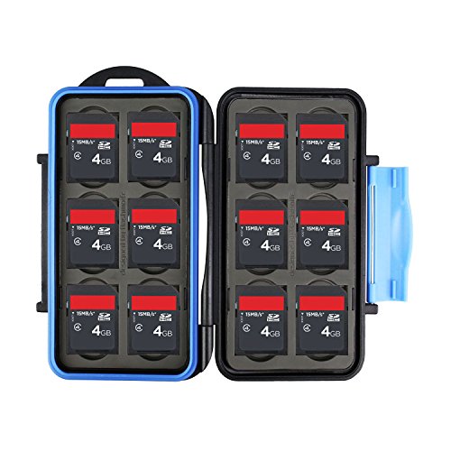 Flashwoife Turtle-SD12MSD24 wasserdichte Speicherkarten Schutzbox für 12 Stück SDHC und 24 Stück MicroSD Cards Case in schwarz + extra feines Mirkofaser (Nanofaser) Reinigungstuch (200 x 200 mm, waschbar) - 3