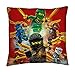 Produktbild Großes Lego Ninjago Kissen " Motiv Fire " 40 cm x 40 cm - Neu & Ovp - Dekokissen - Kuschelkissen - Auto-Kissen - Autokuschelkissen - Zierkissen - Schmusekissen - Kopfkissen - Cole - Jay - Kai - Lloyd - Zane - Nya - Misako - Sensai Wu