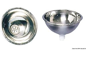 OSCULATI Vasque Demi-Ronde Bain INOX Poli Miroir 260x125mm