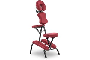 PHYSA WELLNESS & LIFESTYLE Physa Silla de Masaje Portátil Sillón de Cosmética Physa Montpellier Red (Estructura de Acero, Tapicería en PVC, hasta 130 kg, Rojo)
