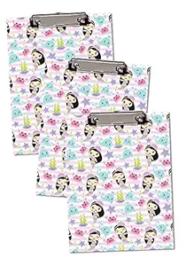 Mermaids Theme Design Pack of 3 Exam Pads| 2 in 1 Clip Boards|Writing Pads with Whiteboard and Marker for Birthday Return Gifts for Kids