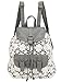 Produktbild Owbb® Retro Damen Mädchen Weiß Blumen Spitze Grau PU Leder Drucken Rucksack Reisetasche / Kinder Schulrucksäcke