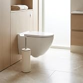 Deconox Paslanmaz &Ccedil;elik Saplı WC Fır&ccedil;alık Krem, Kapaklı Tuvalet Fır&ccedil;ası Seti, Hijyenik Saklama Hazneli Banyo ve WC Fır&ccedil;ası, Ş