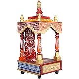 APKAMART Handcrafted Wooden Temple for Puja - 18 Inch - Handicraft Hanging Temple for Pooja, Home Decor, Room Decor and Gifts