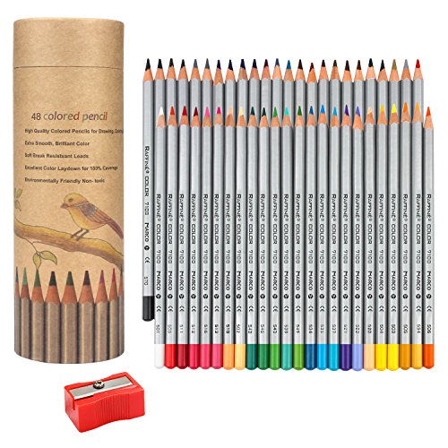NIUTOP 48 Farben Buntstifte Farbstifte mit Cylindre für Klein und Groß zum Malen, Ausmalen, Skizzieren oder Colorieren Perfektes Geschenk Für Hobbykünstler und Kinder