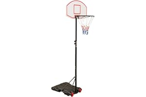 Elex Trendi Outdoor Free Standing Portable Adjustable Basketball Hoop & Net Set On Wheels - Adjustable Playing Height: 165cm to 205cm