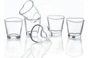 SOOPIISO Set di 6 bicchierini da shot a forma di cuore, 42,5 g