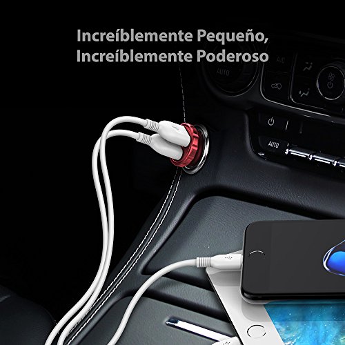 RAVPower Mini Cargador de Coche con Aleaci  n de Aluminio 24W 4 8A con Nueva Tecnolog  a iSmart 2 0 para iPhone 7  iPad  Samsung  LG y M  s