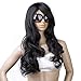 Long Curly Wavy Full Hair Wig for Women (Black)