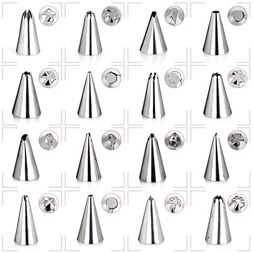 BOJIN Spritztüllen 38 Teiliger Set mit Spritzbeutel Blumennagel Dekoration Set perfekt für Kuchen Torten - 3