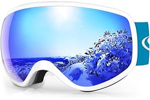 findway Skibrille Kinder, Snowboardbrille Helmkompatible Schneebrille Verspiegelt 100% UV-Schutz Anti-Nebel Kinder Skibrille für Jungen Mädchen 3 4 5 6 7 8 9 10 11 12 13 14 Jahre Skifahren Skaten