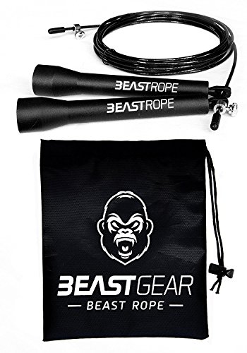 Profi-Springseil von BeastGear – Stahl-Sportseil, Anpassbare Länge mit stabilem Kugellager – Ideal für Boxen, MMA, Kampfsport, Crossfit, Gymnastik, Fitness – für Ausdauer und Muskelaufbau