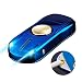 Produktbild Feuerzeuge USB Feuerzeug Wiederaufladbar Winddicht Flammenlose 10 LED Mustern Notfall Taschenlampe Coil Elektrische Zigarettenanzünder mit USB-Kabel Geschenk-Box (blau)