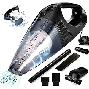 Car Vacuum Cleaner - LACOSSI Plastic Powerful Portable & Corded High Power for Quick Car Cleaning, DC 12V, 120W 5000PA,Black Cleaning Multipurpose Handheld Plastic Wet and Dry Vacuum Cleaner for Car